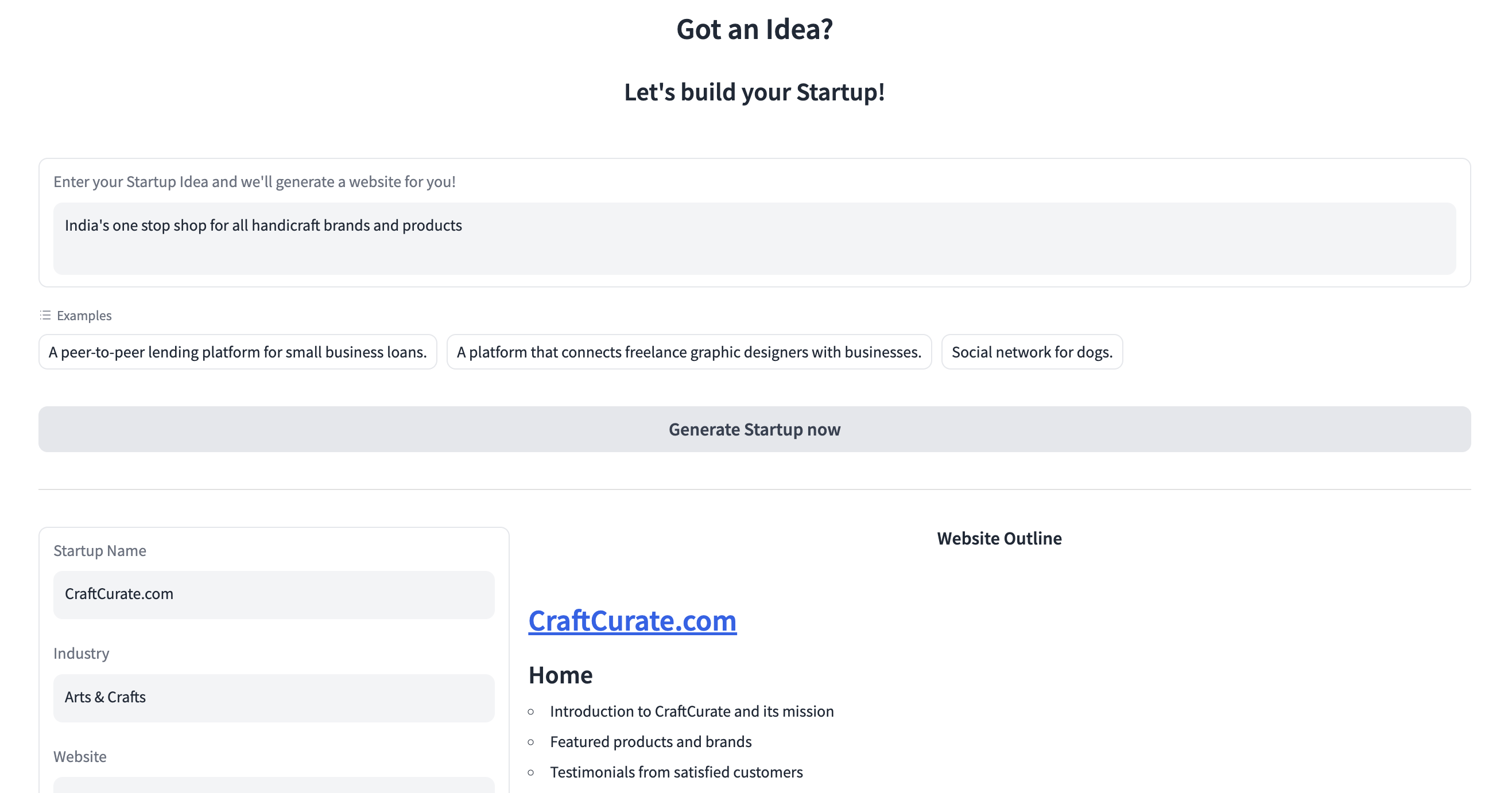 A screen capture of the Landing Page Builder in action